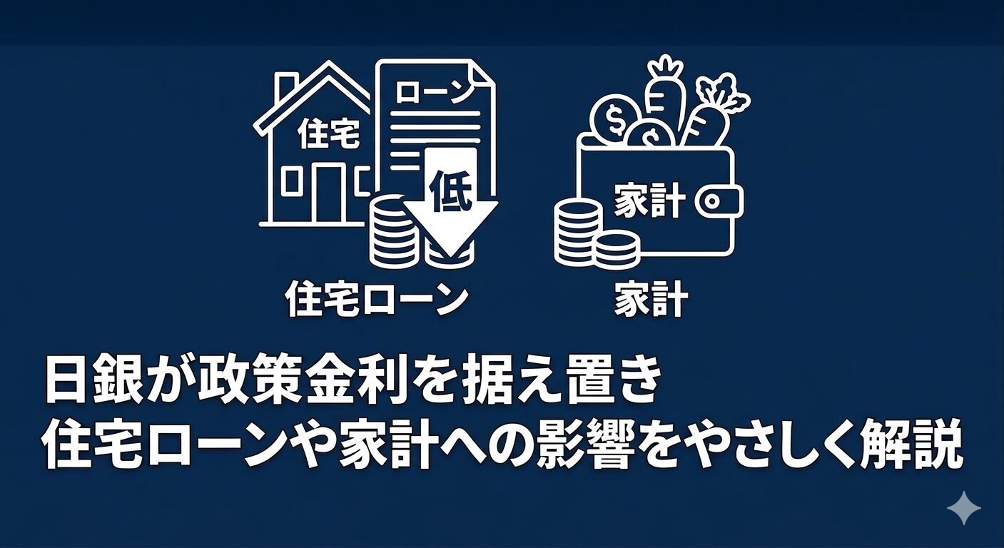 日銀が政策金利を据え置き　住宅ローンや家計への影響をやさしく解説