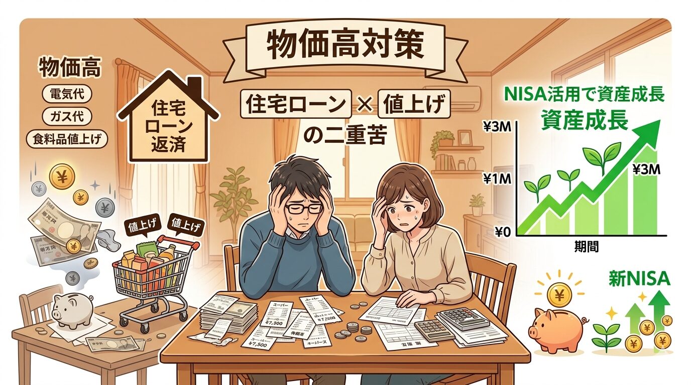 物価高で苦しい家計を守る5つの対策を解説する住宅ローンあり共働き世帯向け記事